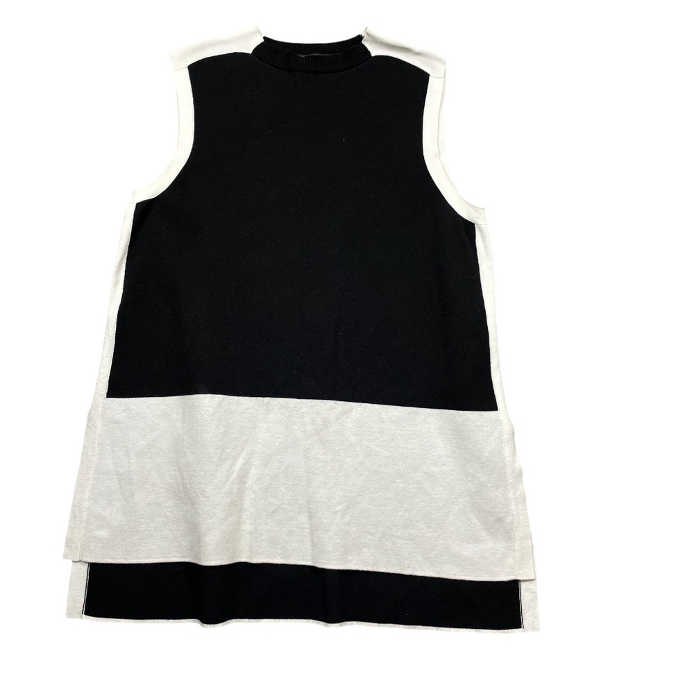 Lafayette 148 New York Large Sleeveless Sweater‎ Black White